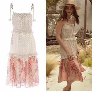 MISA Los Angeles Floral Tiered Midi Dress